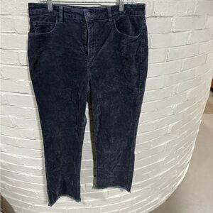 LOFT Navy Corduroy Trousers